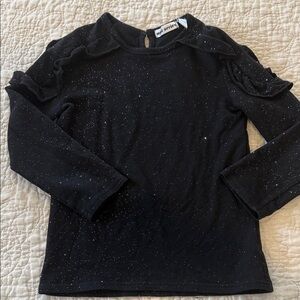 Black Sparkle Long Sleeve Tee for Kids